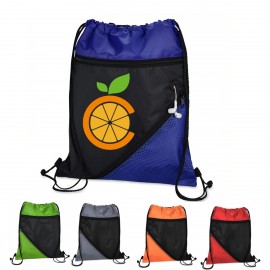 Dual Pockets Drawstring Backpack with Logo