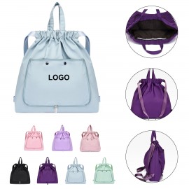 Collapsible Nylon Drawstring Bag with Logo  Collapsible Nylon Drawstring Bag with Logo