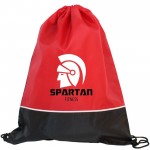 Two Tone Classic Drawstring Tote Bags with Logo