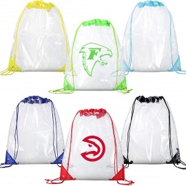 Clear Stadium Drawstring Bag (12"x12") with Logo