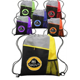 Custom Mesh Pocket Drawstring Backpacks