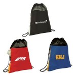 Drawstring Backpack with Hidden Side Pocket with Logo