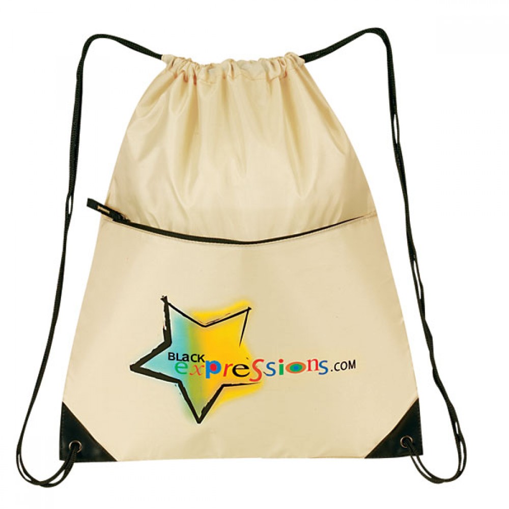 All Purpose Drawstring Tote II Bag with Logo