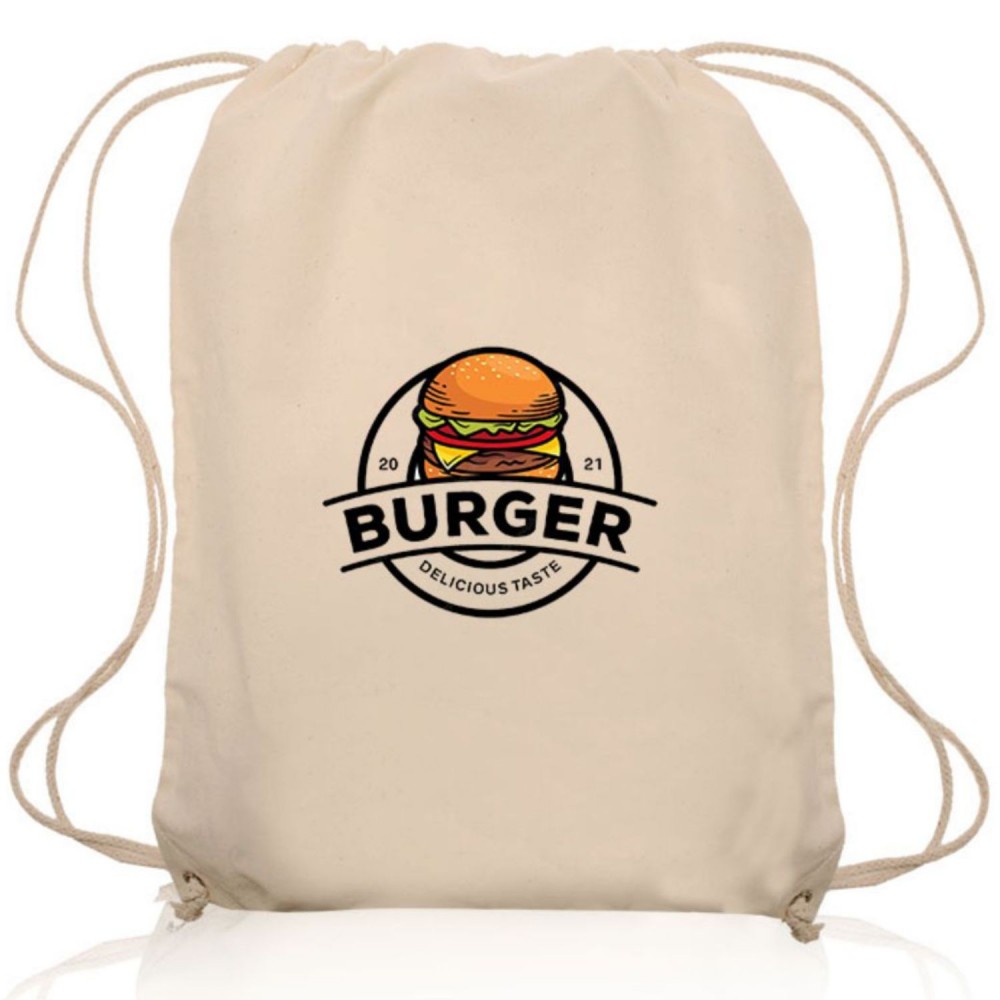 Promotional Natural Bags Lightweight Cotton Drawstring Backpacks