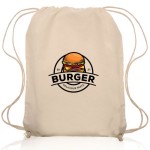 Promotional Natural Bags Lightweight Cotton Drawstring Backpacks