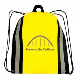 Reflective Stripe Cinch Bag with Logo