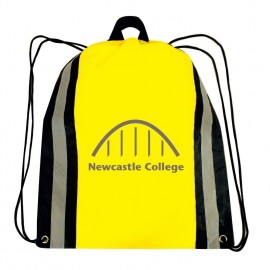Reflective Stripe Cinch Bag with Logo