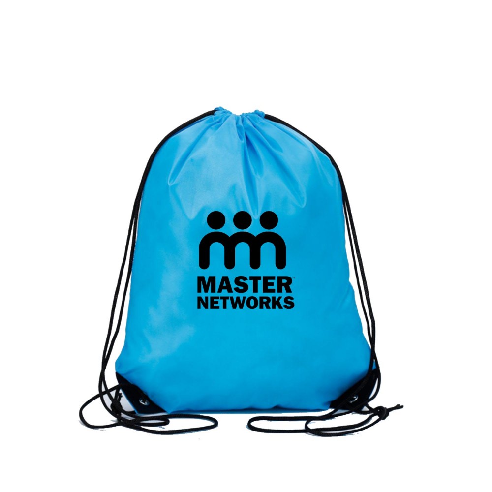 Quick Ship 210D Polyester Drawstring w/ Reinforced Corner with Logo Quick Ship 210D Polyester Drawstring w/ Reinforced Corner with Logo