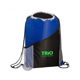 Sprint Angled Drawstring Sports Bag With Pockets. with Logo