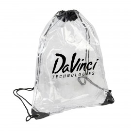 Clear Drawstring Bag with Logo
