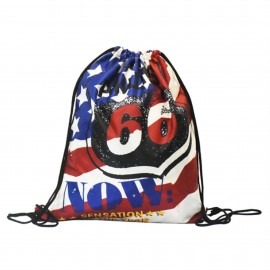 Full Color Drawstring Backpack Sports Bags with Logo