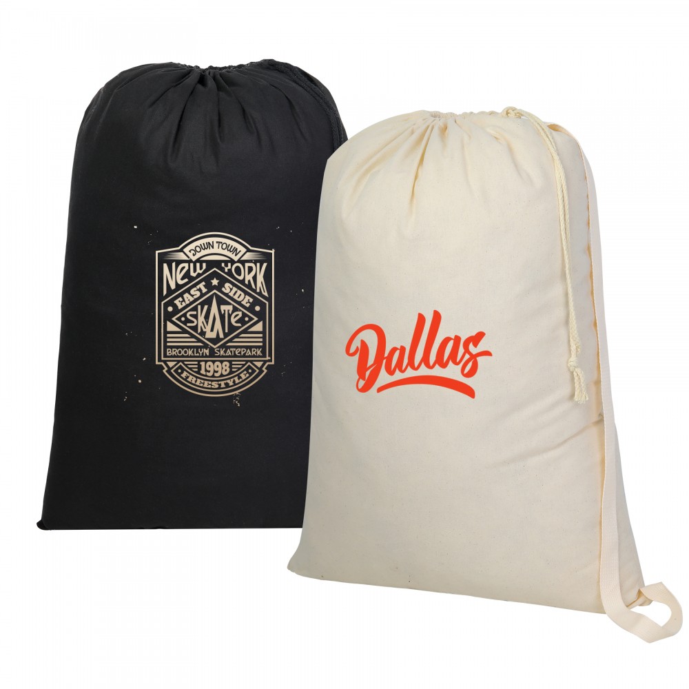 Logo Branded Large Cotton Laundry Bag For College Students