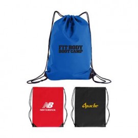 Nylon Drawstring Backpack with Logo