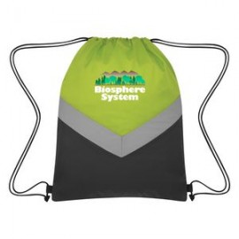 Reflective Stripe Drawstring Sports Pack with Logo