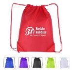 Logo Branded Polyester Drawstring Sports Backpack with Reinforced Corners