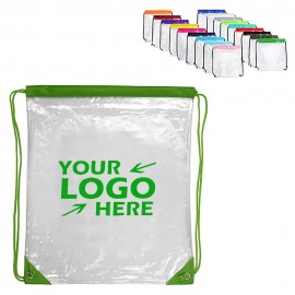 Clear Drawstring Backpack with Logo