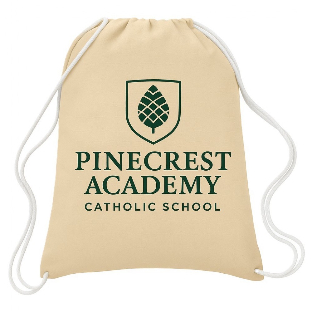 Canvas Drawstring Backpack with Logo