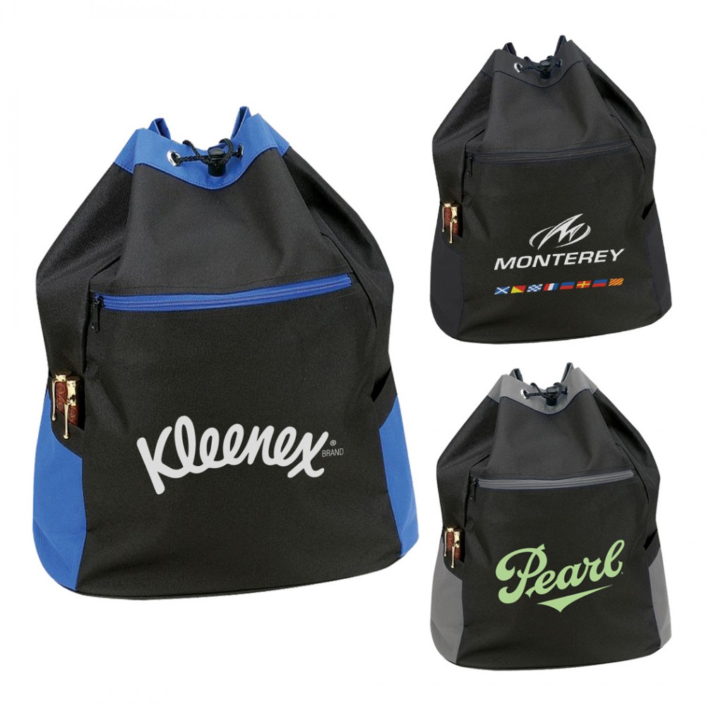 Custom Polyester Sports Travel Drawstring Tote Backpack Bag