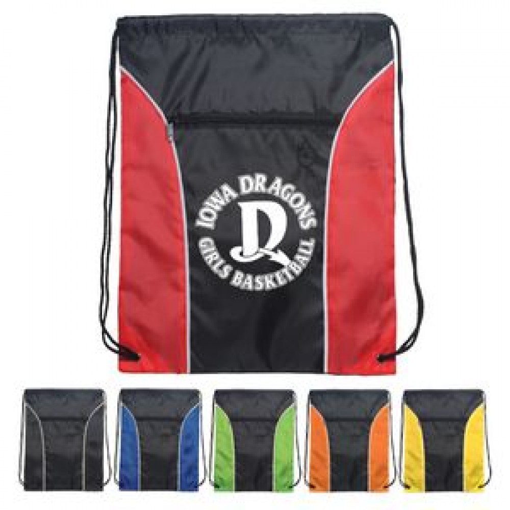 Personalized Two Tone Polyester Drawstring Bags