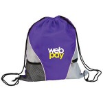 Drawstring Bag w/Mesh Pocket with Logo