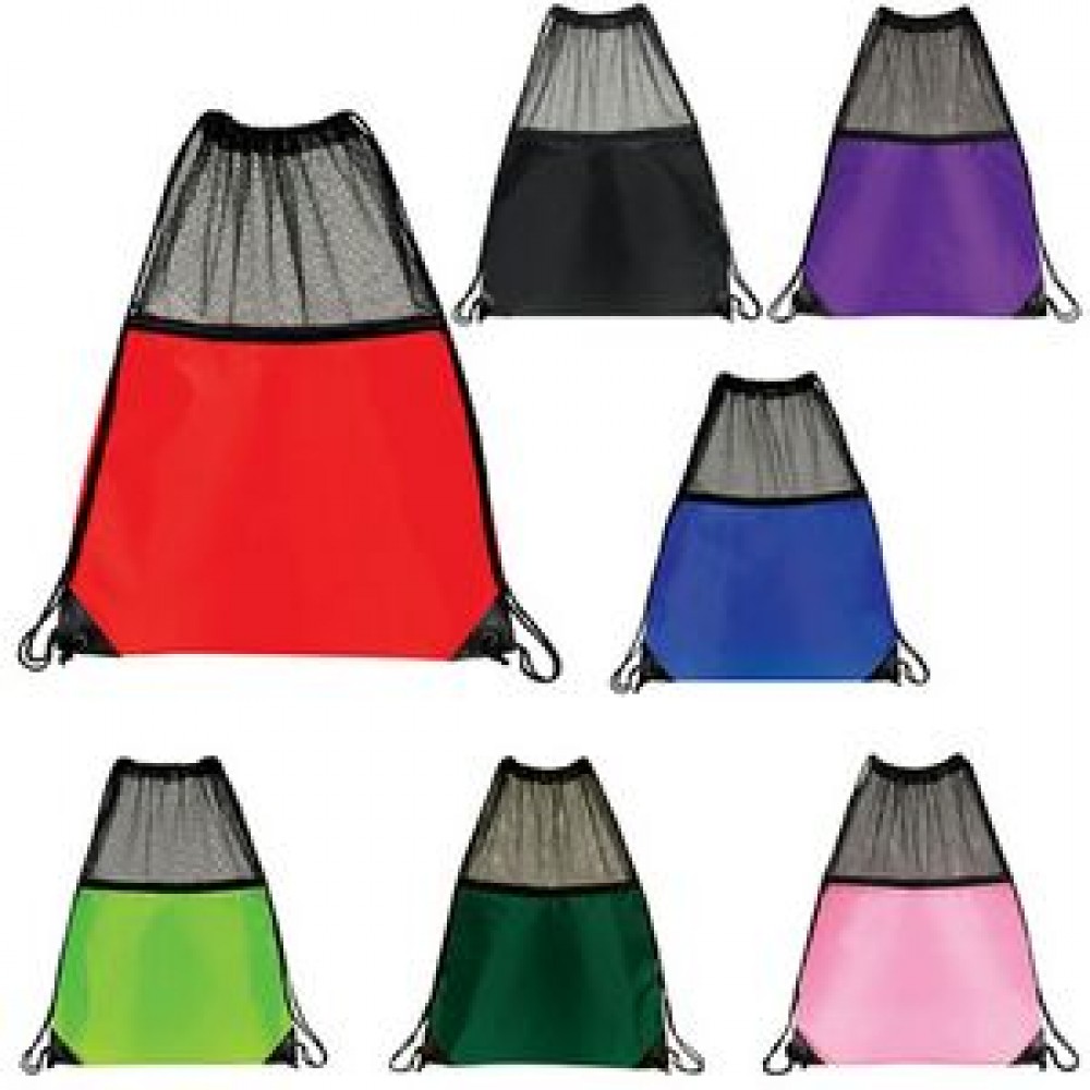 Customized Mesh Drawstring Backpack Customized Mesh Drawstring Backpack