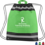Customized Small Reflective Non-Woven Drawstring Backpacks