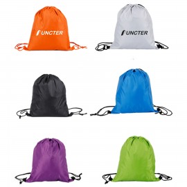 Custom 15.76 x 19.7" 210D Polyester Drawstring Backpack For Party Gym Sport Trip
