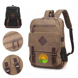 High Capacity Canvas Backpack with Logo