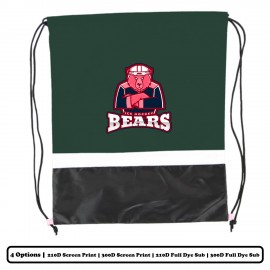 Logo Branded Full Dye Sublimation Horizontal Stripe Polyester Drawstring Bag