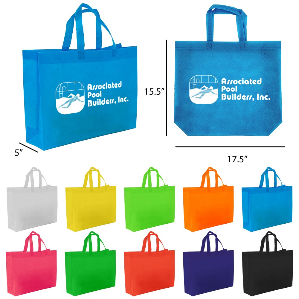 Non-Woven Juliet Grocery Tote Bag - 3D (18 x 14 x 5) with Logo