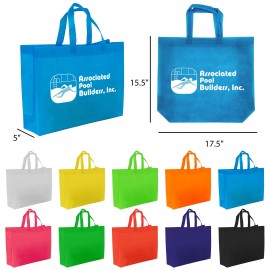 Non-Woven Juliet Grocery Tote Bag - 3D (18 x 14 x 5) with Logo  Non-Woven Juliet Grocery Tote Bag - 3D (18 x 14 x 5) with Logo