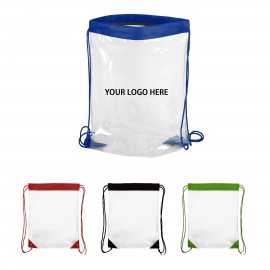 Clear Stadium Drawstring Backpack with Logo