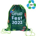 Custom 15"X18" Eco-Friendly rPET Recycled 210D Polyester Sublimation Drawstring Backpack