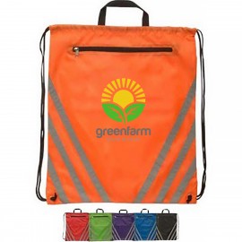 Twilight Large Reflective Drawstring Backpack with Logo  Twilight Large Reflective Drawstring Backpack with Logo