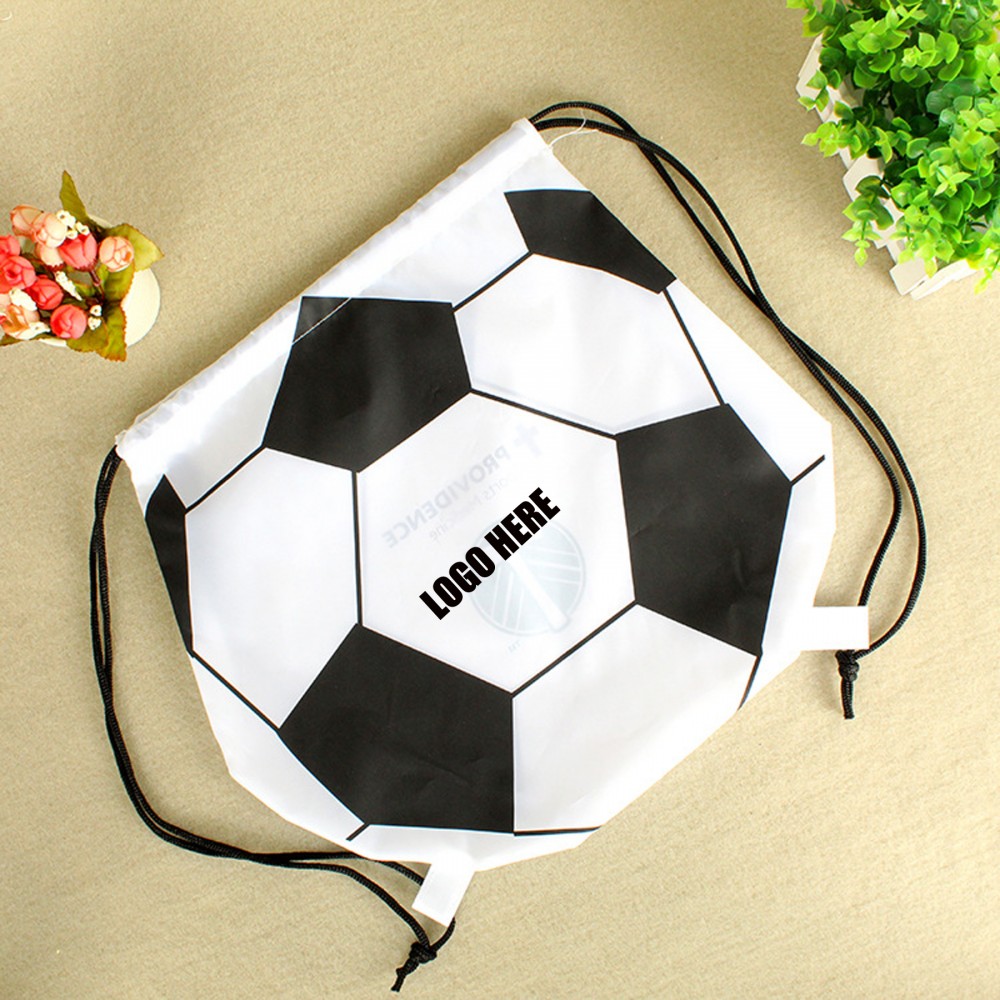 Promotional Soccer Drawstring Bags/ Soccer Ball Shape Backpack Bag