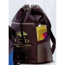 Gray Malibu Drawstring Backpack with Logo
