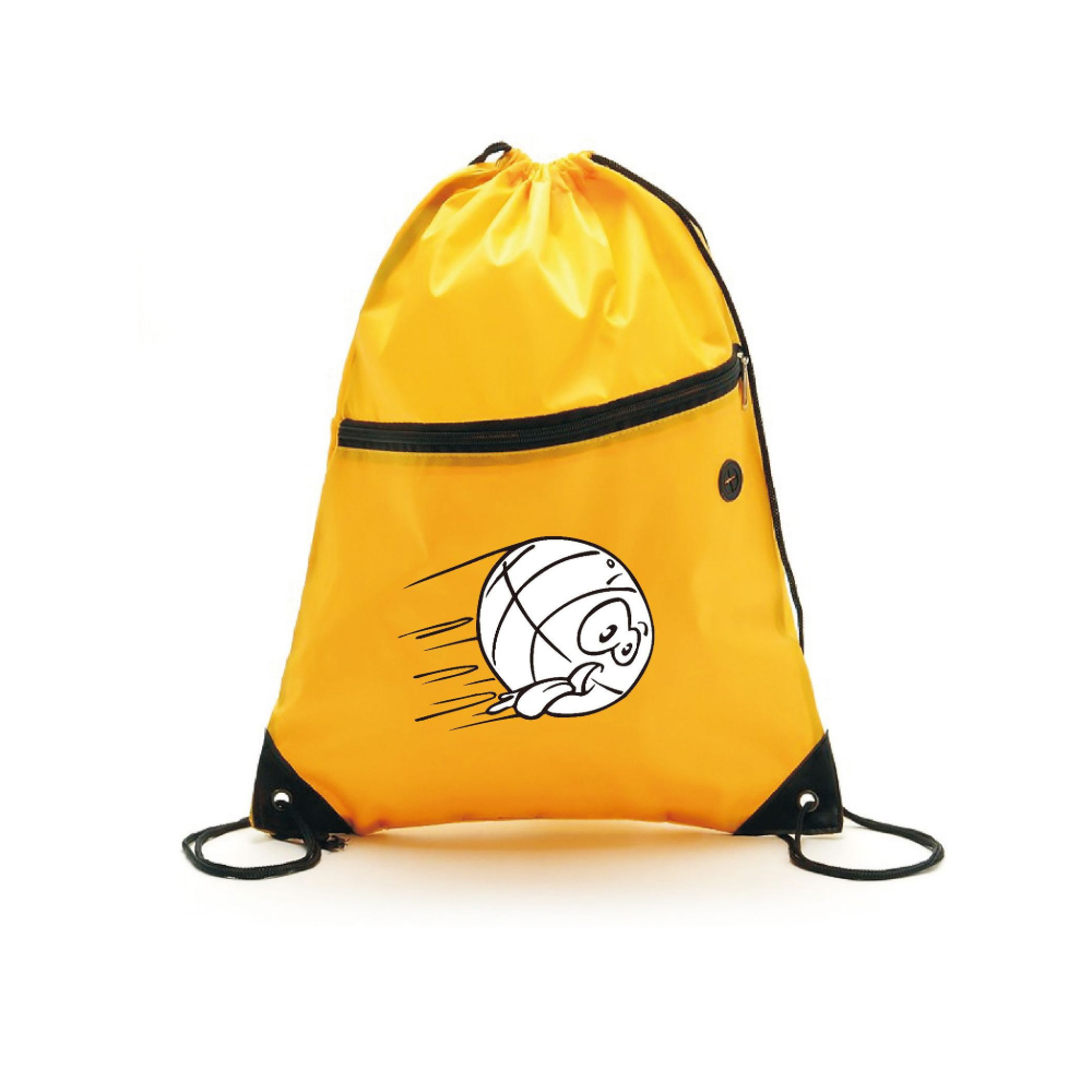 Logo Branded Zipper Drawstring Backpack