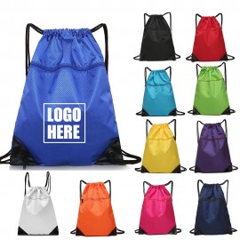 Variousized Oxford Zip Drawstring Bag Sports Backpack With Pocket with Logo