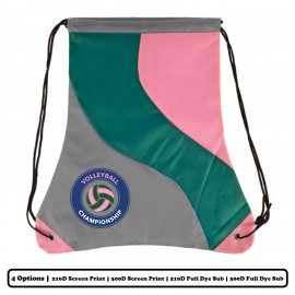 Full Dye Sublimation Swiggly Design Polyester Drawstring Bag with Logo