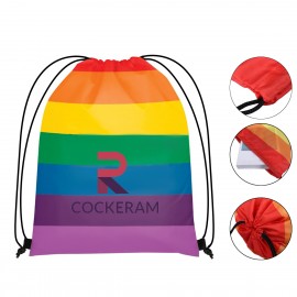 Personalized Rainbow Pride Drawstring Backpack  Personalized Rainbow Pride Drawstring Backpack