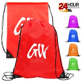 210D Polyester Drawstring Backpack (13" x 17") with Logo