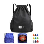Customized Waterproof Drawstring Bag with Two Side Pockets