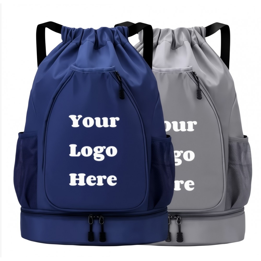 Large Sports Drawstring Tennis Backpack with Logo