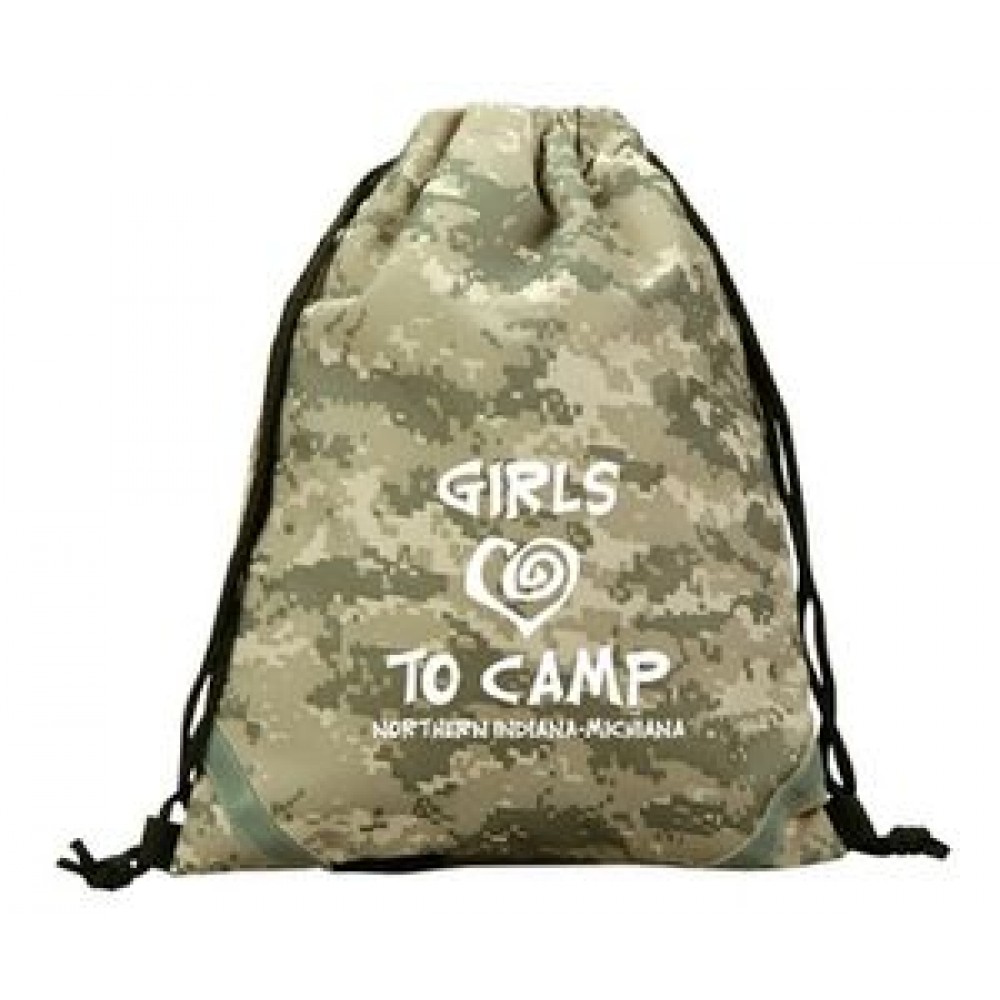 Customized The Digital Camo Drawstring Backpack