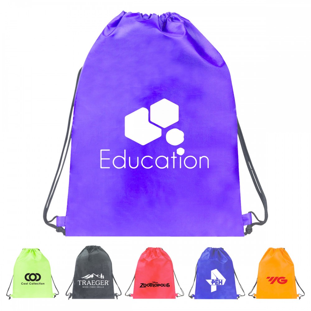 Custom Drawstring Backpack Made with Large Imprint Area