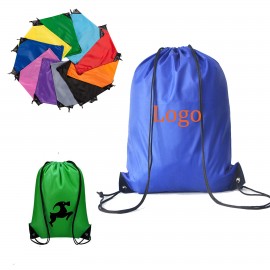 Polyester Drawstring Backpack Outdoors Storage Bag with Logo  Polyester Drawstring Backpack Outdoors Storage Bag with Logo