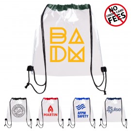 Clear Waterproof Stadium Drawstring Backpack with Logo