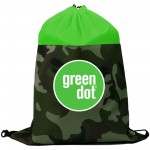 Personalized Colored Camo Drawstring Tote Bags