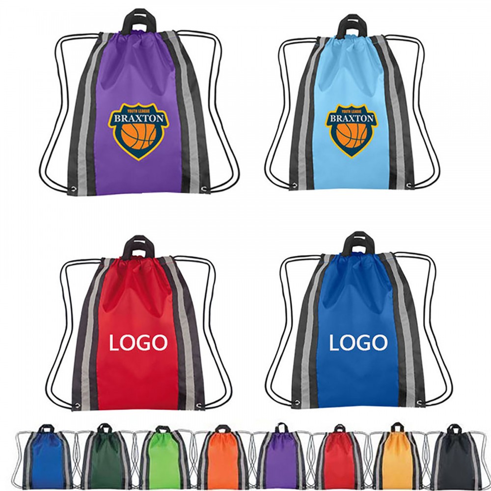 Promotional Nylon Waterproof Reflective Strip Backpack