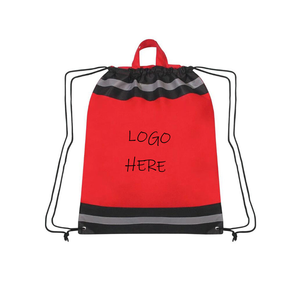 Reflective Non-woven Drawstring Bag with Logo